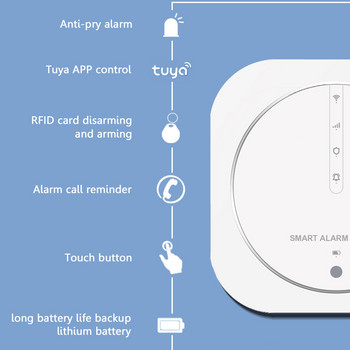 Tuya Google Wifi Smart Home Ασύρματο σύστημα συναγερμού GSM Security Tuch με ανιχνευτή 433 MHz Υποστηρίζει αισθητήρα κίνησης σειρήνας