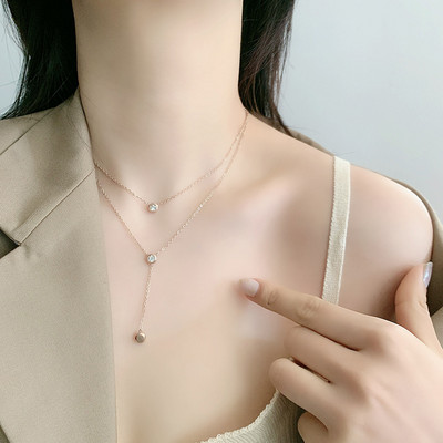 Három részes öltöny kis dizájn értelmes búza Tüskegyöngy nyaklánc fülbevaló karkötő szett hideg szellő egyszerű internet híres ékszer