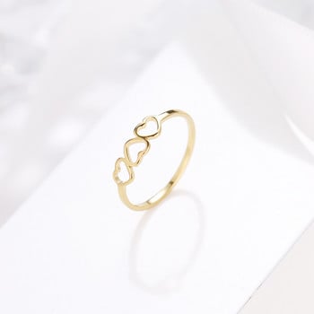 316L пръстен от неръждаема стомана Love Fashion Три сърца Сватбени пръстени за жени Аксесоари Anillos Mujer Bague Femme Бижута Подаръци