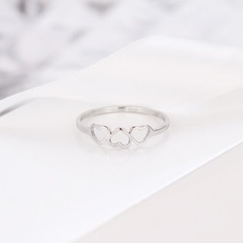316L пръстен от неръждаема стомана Love Fashion Три сърца Сватбени пръстени за жени Аксесоари Anillos Mujer Bague Femme Бижута Подаръци