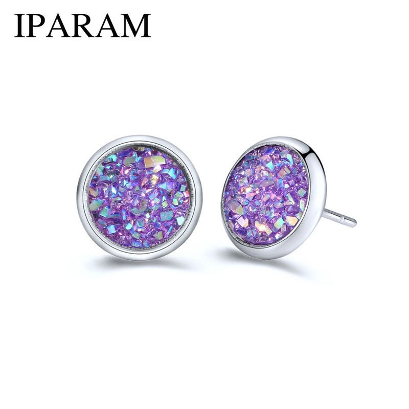 IPARAM Lihtne 1paar 8MM roostevabast terasest läikiv Austria kristallist ümmargune Brincos kõrvaklambrid kõrvarõngad tüdrukutele naiste boucle d'oreille