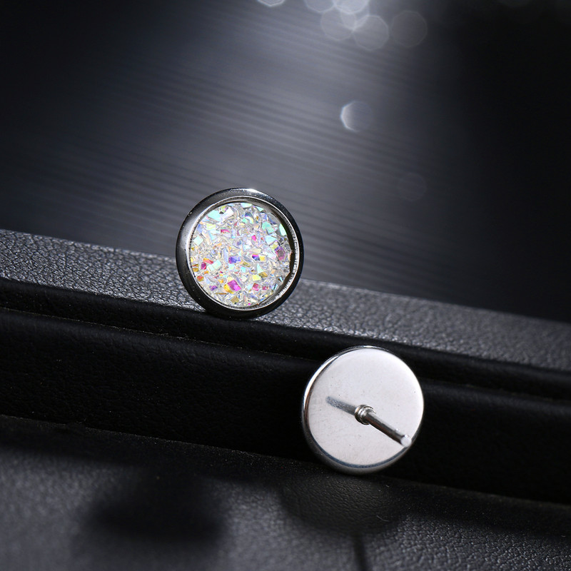 IPARAM Lihtne 1paar 8MM roostevabast terasest läikiv Austria kristallist ümmargune Brincos kõrvaklambrid kõrvarõngad tüdrukutele naiste boucle d'oreille