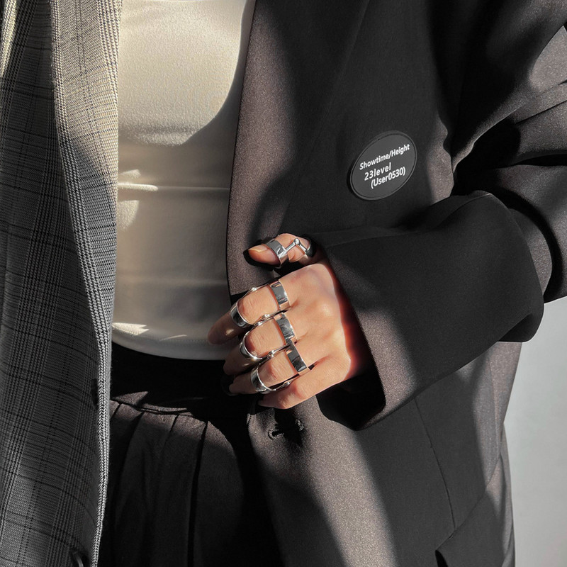 Gótikus csülkös gyűrűk nőknek fém hajlítható ujjgyűrűk buli Hip Hop punk gyűrű vintage ékszer Bague ajándék