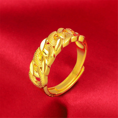 Seturi de bijuterii de culoare aur galben pentru femei Brățară și inel cu lanț de zale de 6 mm 2 buc Set de accesorii de bijuterii Cadouri de petrecere Bijoux