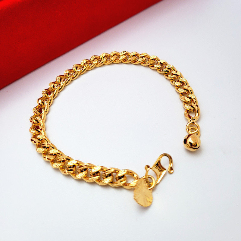 Seturi de bijuterii de culoare aur galben pentru femei Brățară și inel cu lanț de zale de 6 mm 2 buc Set de accesorii de bijuterii Cadouri de petrecere Bijoux