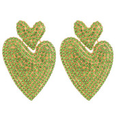 Ztech nagy dupla szív fülbevaló nőknek 9 színű nyilatkozat kiegészítők női pendientes luxus koreai divat ékszerek