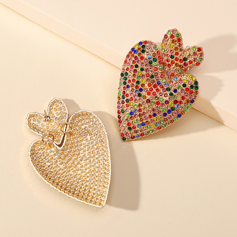 Ztech nagy dupla szív fülbevaló nőknek 9 színű nyilatkozat kiegészítők női pendientes luxus koreai divat ékszerek