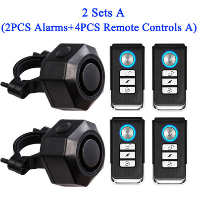 WSDCAM Alarmă reîncărcabilă USB pentru biciclete Alarme de securitate antifurt pentru alarmă fără fir Telecomandă Motocicletă Bicicletă Clopoțel de avertizare