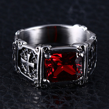 Fashion Personality Εκλεκτό Δαχτυλίδι με μοτίβο κόκκινο ζιργκόν Γούρι Ανδρικό κοσμήματα Αξεσουάρ φυλαχτό