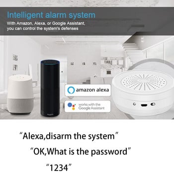 Tuya Smart WiFi RF Сирена Alexa Google Алармени системи за сигурност PIR Сензор за врата Клавиатура Звънец Детектор за вода SOS 3MP IP камера