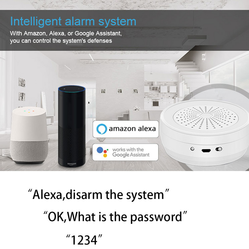 Tuya Smart WiFi RF Sirena Alexa Google Sisteme de alarmă de securitate PIR Senzor ușă Tastatură Sonerie Detector de apă SOS 3MP Cameră IP