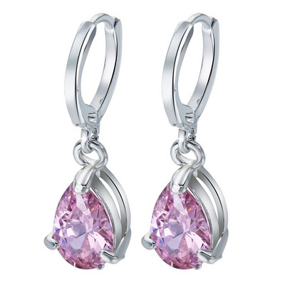 Κλασικά χρυσά σκουλαρίκια σε σχήμα σταγόνας νερού για γυναίκες Μόδα μπλε κυβικά σκουλαρίκια ζιργκόν Vintage κοσμήματα νυφικού γάμου