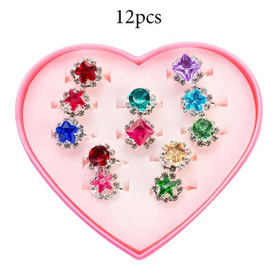 12 aranyos rajzfilm gyerekeknek gyűrűk Koreai Oceano virággal állítható gyermek lányoknak ujjgyűrűk gyerekeknek Kawaii édes ajándékok divat ékszerek