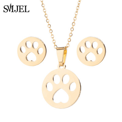 Drăguț colier fluture din oțel inoxidabil Seturi de bijuterii pentru femei Bijoux Animal Fluturi Pandantive Colieri Cercei Laba Cadou pentru copii