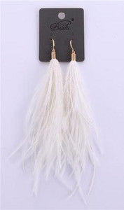 Badu világos toll fülbevaló egyszerűség női hosszú strucc toll szőr 9 szín lógó fülbevaló ékszer Vintage divat karácsony