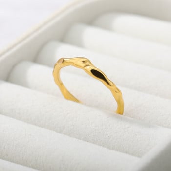 Позлатени неправилни пръстени за жени Регулируем отворен пръстен от неръждаема стомана Тенденция за 2023 годежни сватбени бижута anillos mujer