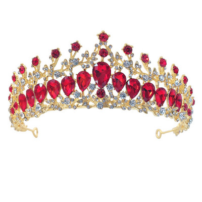Seturi de bijuterii de mireasă de cristal baroc de culoare aurului verde pentru femei, diademe cu strasuri, coroane, cercei, colier, set de bijuterii de nuntă Dubai