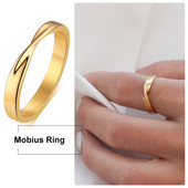 Inel Mobius pentru femei subțire de 3 mm Charm din oțel inoxidabil Verighetă Mobius Infinite Love Gitfs