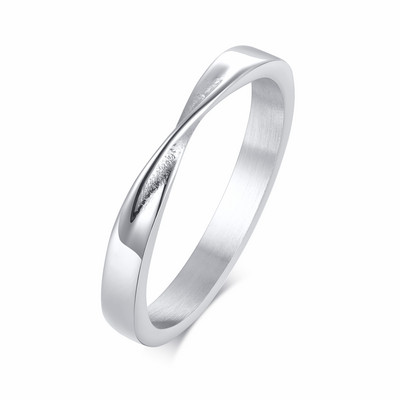 Inel Mobius pentru femei subțire de 3 mm Charm din oțel inoxidabil Verighetă Mobius Infinite Love Gitfs