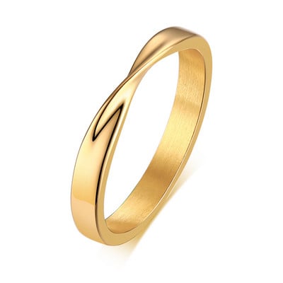 Inel Mobius pentru femei subțire de 3 mm Charm din oțel inoxidabil Verighetă Mobius Infinite Love Gitfs