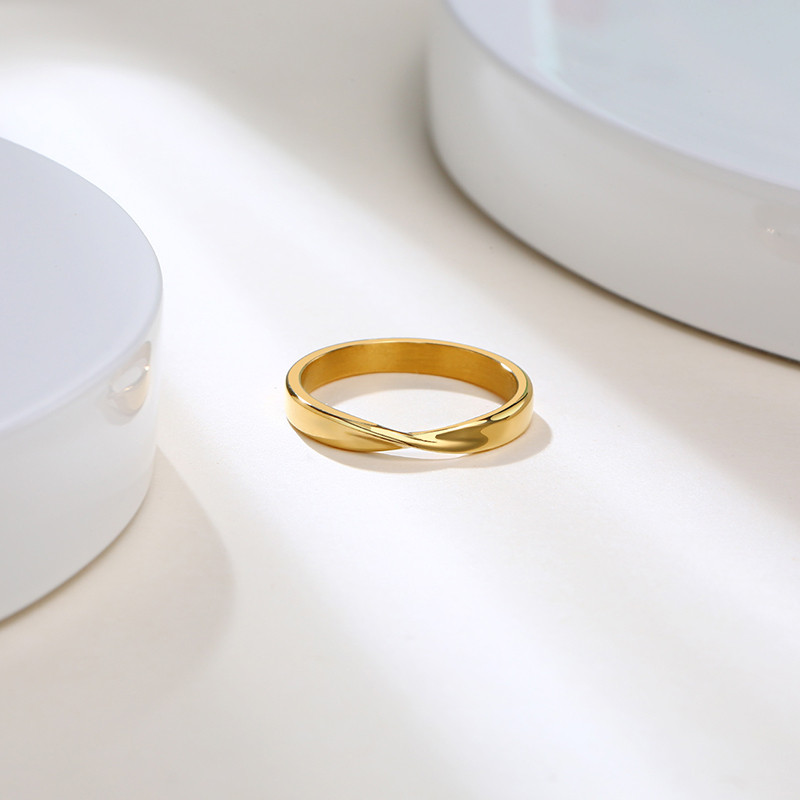 Inel Mobius pentru femei subțire de 3 mm Charm din oțel inoxidabil Verighetă Mobius Infinite Love Gitfs
