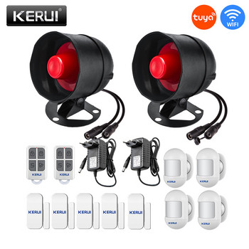 KERUI Tuya WIFI Siren Инсталиране на алармена система Проста инфрачервена сензорна връзка Дистанционно управление Защитен комплект за домашна сигурност