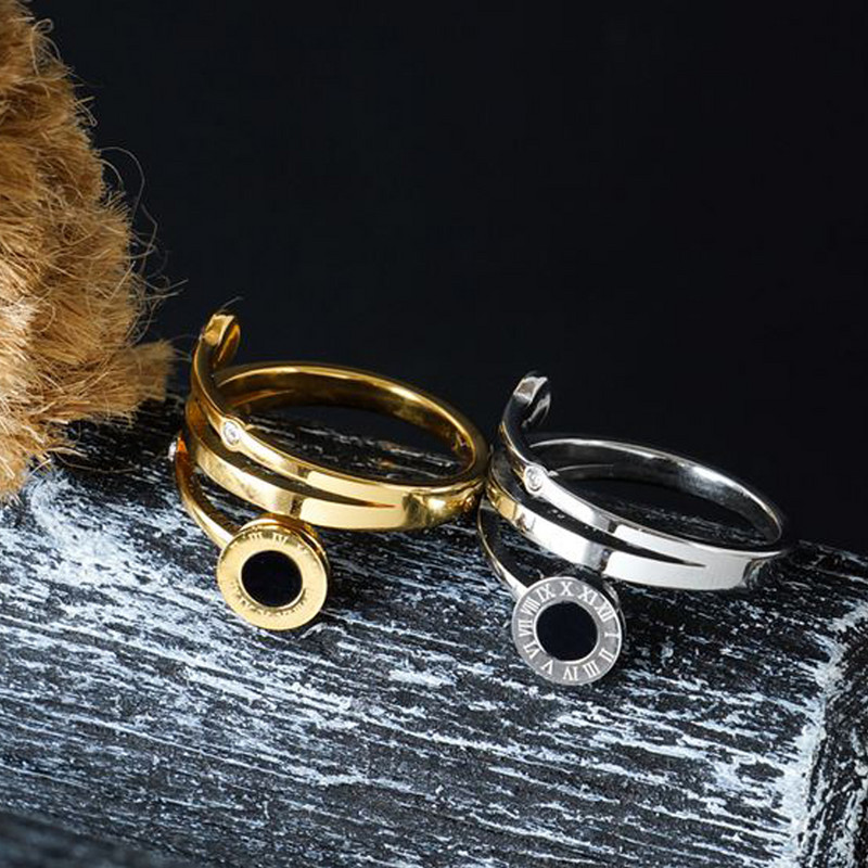 Trend rozsdamentes acél ékszer szett Vintage fekete, kerek, római számokkal függő nyaklánc fülbevaló nőknek, mindennapi viselethez buligyűrű