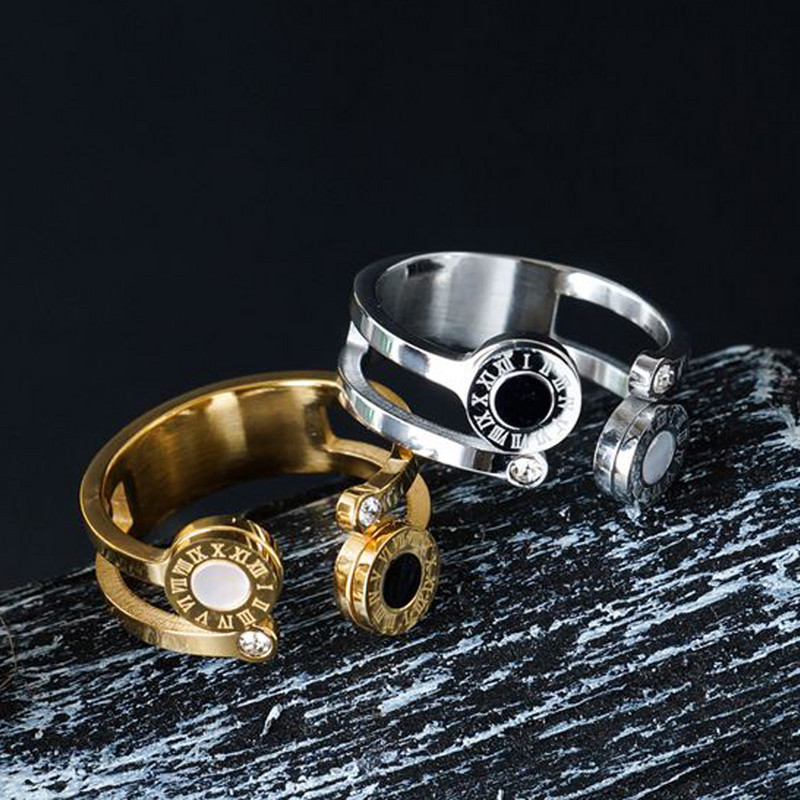 Trend rozsdamentes acél ékszer szett Vintage fekete, kerek, római számokkal függő nyaklánc fülbevaló nőknek, mindennapi viselethez buligyűrű