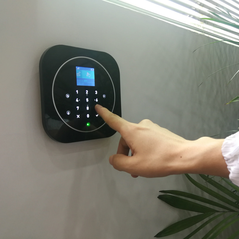 Wifi GSM mājas signalizācijas sistēma IOS Android Tuya APP RFID LCD skārienjutīgā tastatūra 433MHz bezvadu sensoru komplekts Signalizācija 11 valodu pārslēgšanai