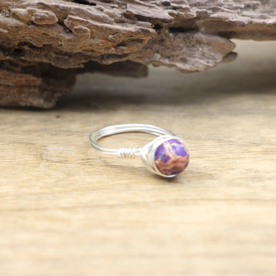 Ezüstös dróttal burkolt kőgyöngyök gyűrűk gyógyító kristály kvarc láva ametisztek kör ujjgyűrűk esküvői ékszerek, QC4094