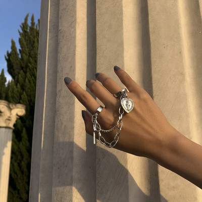 Δημοφιλή δαχτυλίδια με φούντα σε ασημί χρώμα με φαρδιά δαχτυλίδια για γυναίκες Ανδρικά δαχτυλίδι πανκ κοσμήματα Δώρα