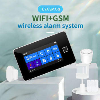 TuyaSmart Wifi GSM алармена система Домашна аларма за кражба Температура Влажност Безжична кабелна Тъчпад Пръстов отпечатък Alexa Google Home