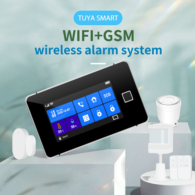 TuyaSmart Wifi GSM alarmni sustav Kućni protuprovalni alarm Temperatura Vlažnost Bežični žičani Touchpad Otisak prsta Alexa Google Home