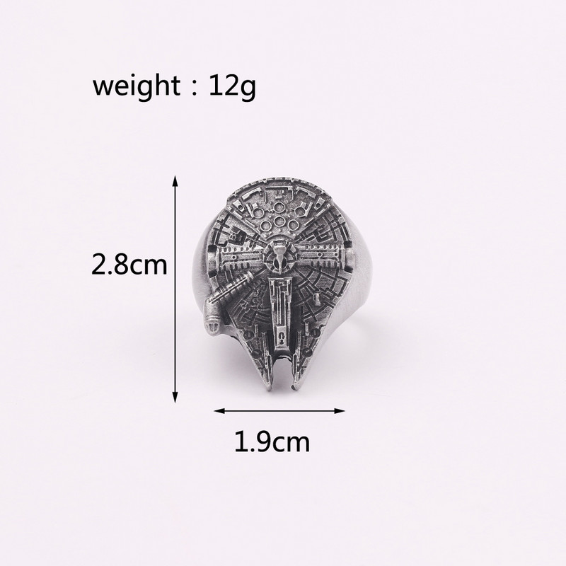 Veleprodajni prsten Ratova zvijezda Millennium Falcon Prstenovi za figure od metalne legure za žene Muškarci Pokloni Veličina 8-13 Move Nakit Anillo Anel