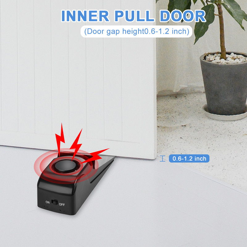 Elecpow 125dB protuprovalni alarm za zaustavljanje vrata Prijenosni osobni obrambeni alarm Zatvarač vrata Podni klin Sigurnosna zaštita za zaustavljanje vrata