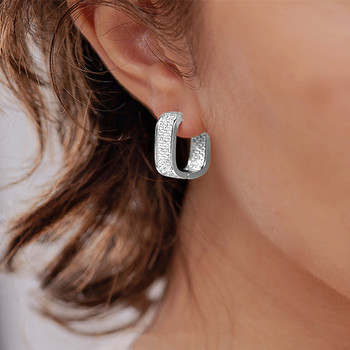 Huitan Bling Bling CZ Hoop σκουλαρίκια για γυναίκες Πολυτελές χρυσό χρώμα/ασημί Χρώμα μόδας Contracted Lady Earrings Drop Ship Jewelry