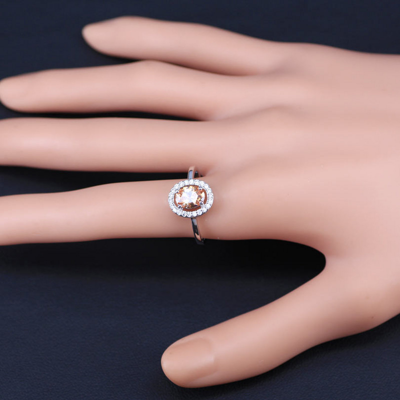 Seturi de bijuterii de culoare argintiu, cu șampanie, lumină naturală, pentru femei, cercei/pandavant/colier/inele de nuntă