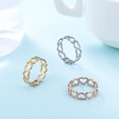 Skyrim Prekrasan šuplji prsten u obliku srca od nehrđajućeg čelika, romantično ružičasto zlato, ležerno vjenčano zaručničko prstenje, nakit, poklon za žene