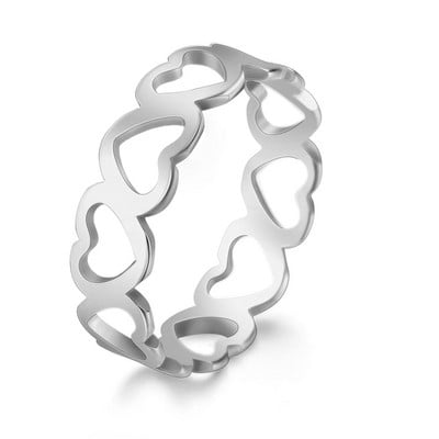 Skyrim Prekrasan šuplji prsten u obliku srca od nehrđajućeg čelika, romantično ružičasto zlato, ležerno vjenčano zaručničko prstenje, nakit, poklon za žene