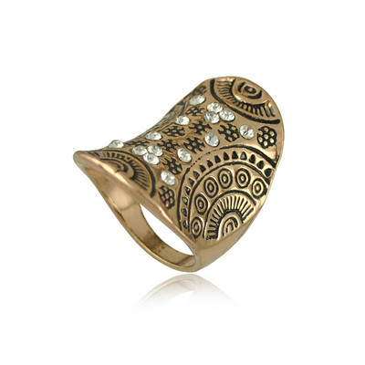 Vintage prstenje za žene Boemski izrezbareni okvir Opal crni ahat Antikni posrebreni nakit za plažu Etnički prsten