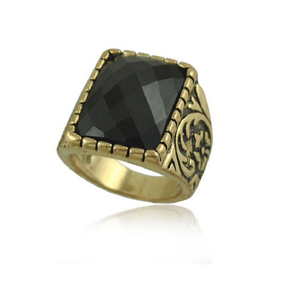 Vintage prstenje za žene Boemski izrezbareni okvir Opal crni ahat Antikni posrebreni nakit za plažu Etnički prsten