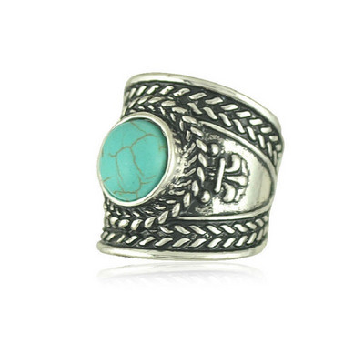 Vintage prstenje za žene Boemski izrezbareni okvir Opal crni ahat Antikni posrebreni nakit za plažu Etnički prsten