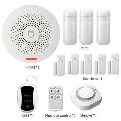 Tuya Smart Wifi signalizācijas sistēmas komplekti RF433 bezvadu drošības apzagšana ar kustības detektoru durvju sensoru Smart Life App Smart Home DIY