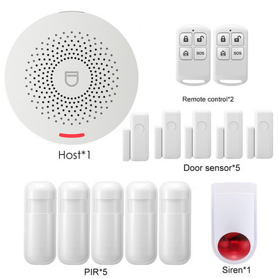 Tuya Smart Wifi signalizācijas sistēmas komplekti RF433 bezvadu drošības apzagšana ar kustības detektoru durvju sensoru Smart Life App Smart Home DIY