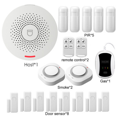Tuya Smart Wifi signalizācijas sistēmas komplekti RF433 bezvadu drošības apzagšana ar kustības detektoru durvju sensoru Smart Life App Smart Home DIY