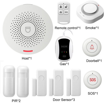 Tuya Smart Wifi signalizācijas sistēmas komplekti RF433 bezvadu drošības apzagšana ar kustības detektoru durvju sensoru Smart Life App Smart Home DIY