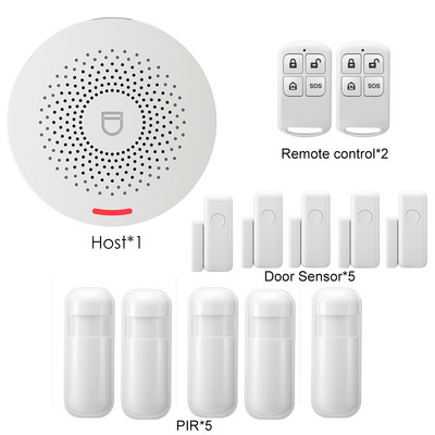 Tuya Smart Wifi signalizācijas sistēmas komplekti RF433 bezvadu drošības apzagšana ar kustības detektoru durvju sensoru Smart Life App Smart Home DIY