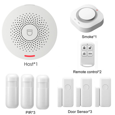 Tuya Smart Wifi signalizācijas sistēmas komplekti RF433 bezvadu drošības apzagšana ar kustības detektoru durvju sensoru Smart Life App Smart Home DIY