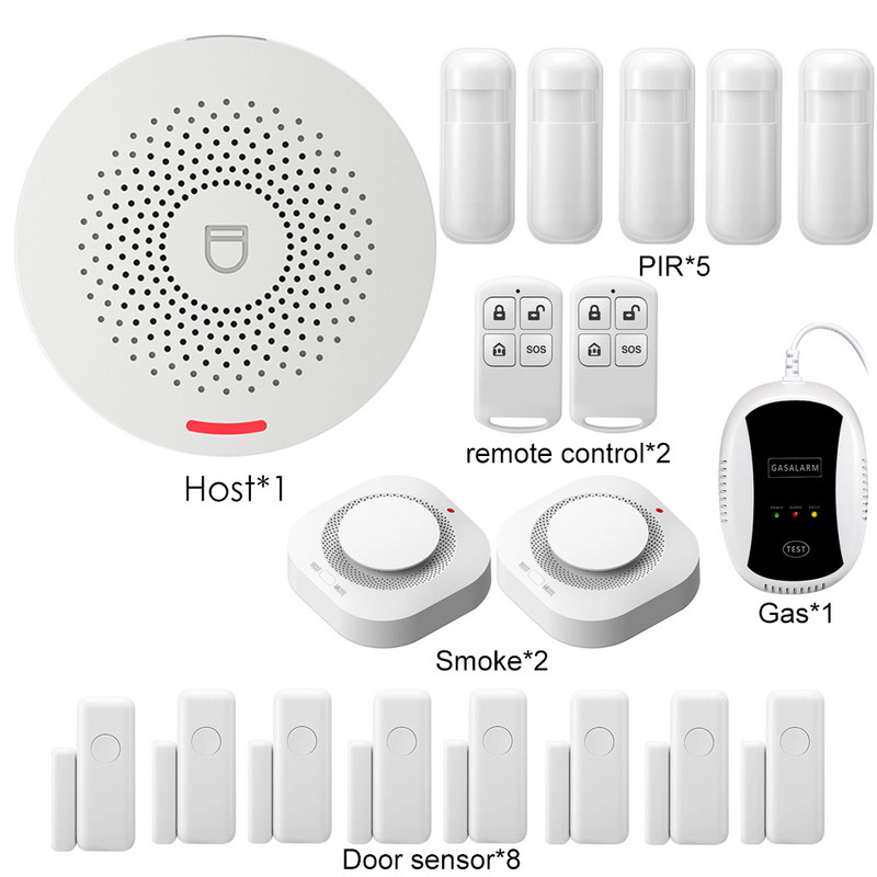 Tuya Smart Wifi alarmni sustav Kompleti RF433 bežični sigurnosni protuprovalni s detektorom pokreta Senzor za vrata Smart Life App Smart Home DIY