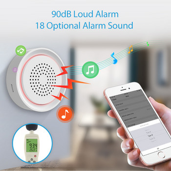 Tuya Zigbee Wifi Smart Siren Alarm със сензор за температура и влажност Домашна охранителна алармена система 100dbs Звукова аларма Tuya App